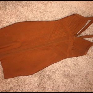Tight Burnt Orange cocktail dress